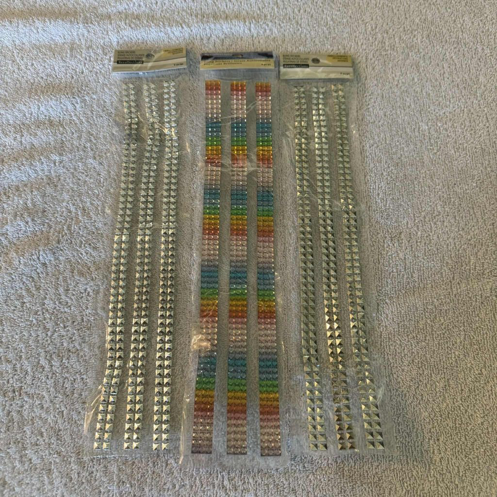 Lots of 3 Recollections Bling Stickers Silver Rainbow Embellishments